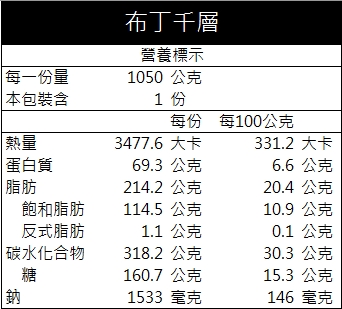 布丁千層(8吋)