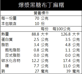 爆漿黑糖布丁麻糬(10入)